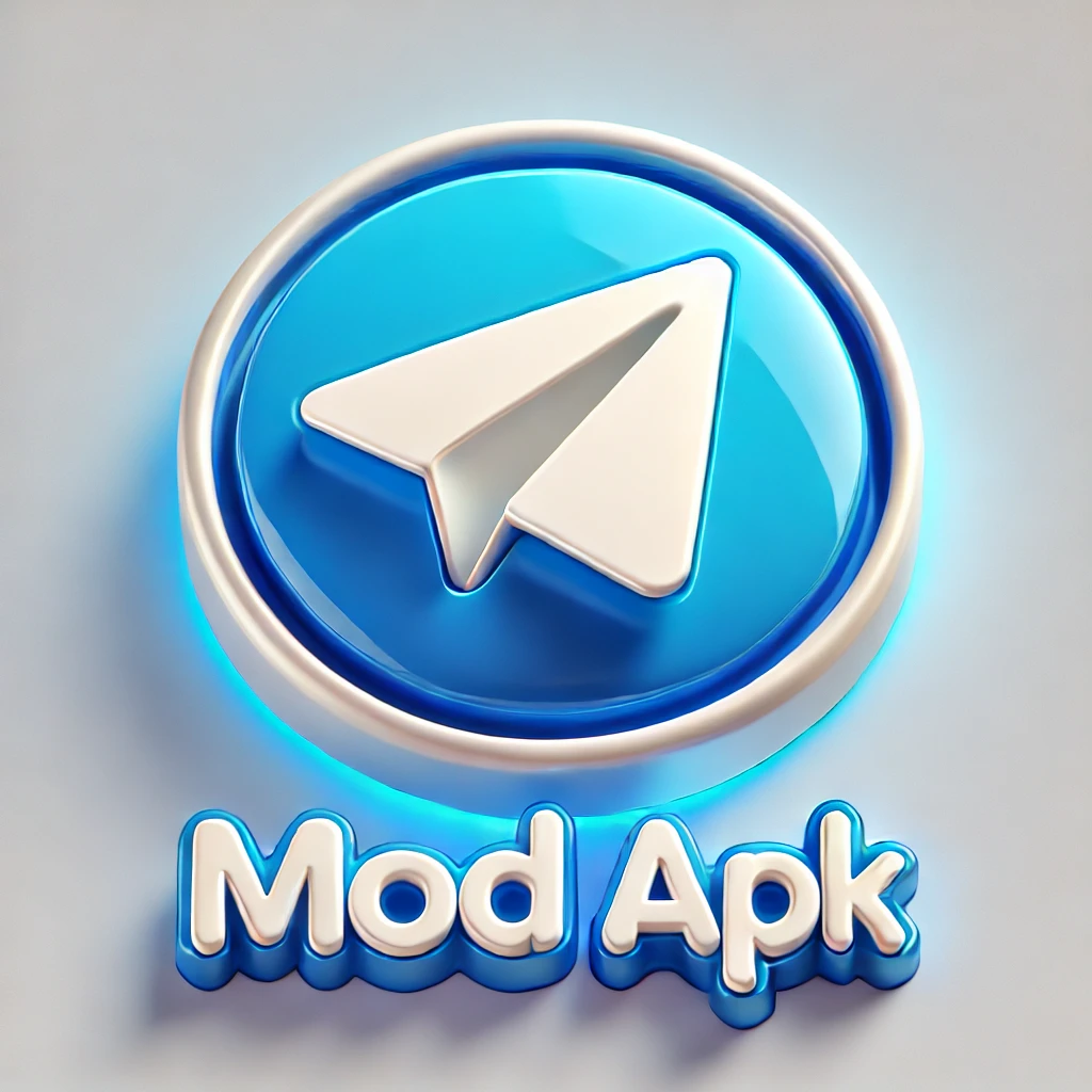 Telegram MOD APK ( v11.12.0 ) 10 DALL·E 2025 03 11 19.52.21 A 3D rendered Telegram MOD APK icon with a modern design. The Telegram paper plane logo is displayed in glossy white on a vibrant blue circular backgr